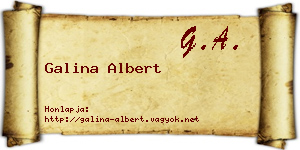 Galina Albert névjegykártya